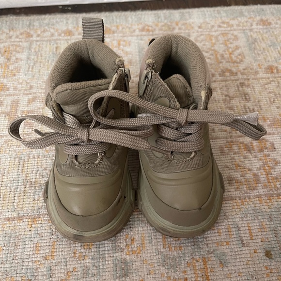 Kids, Zara, side zip, moss green, hiking boots - Picture 1 of 5
